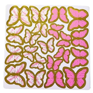 Toptan Pembe Kelebek Pasta Dekor Süs