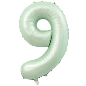 Toptan 9 Rakam 34 İnç Retro Yeşil Folyo Balon