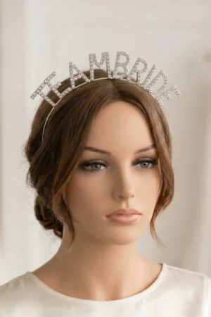 Toptan Team Bride Gümüş Lüks Taşlı Gelin Tacı