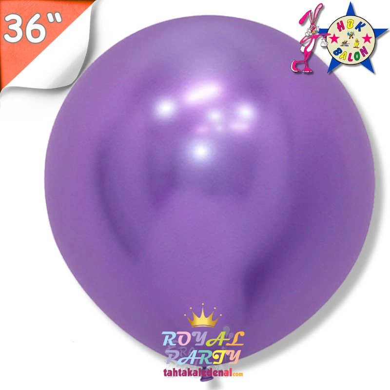 Toptan Hbk 36 İnç Mor Jumbo Krom Balon