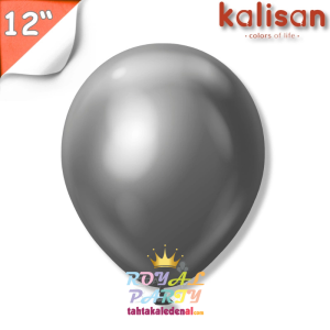 Toptan Kalisan 12’inç Uzay Gri (Space Grey) Krom Balon