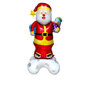 Toptan Yılbaşı Ayaklı Büyük Noel Baba Folyo Balon