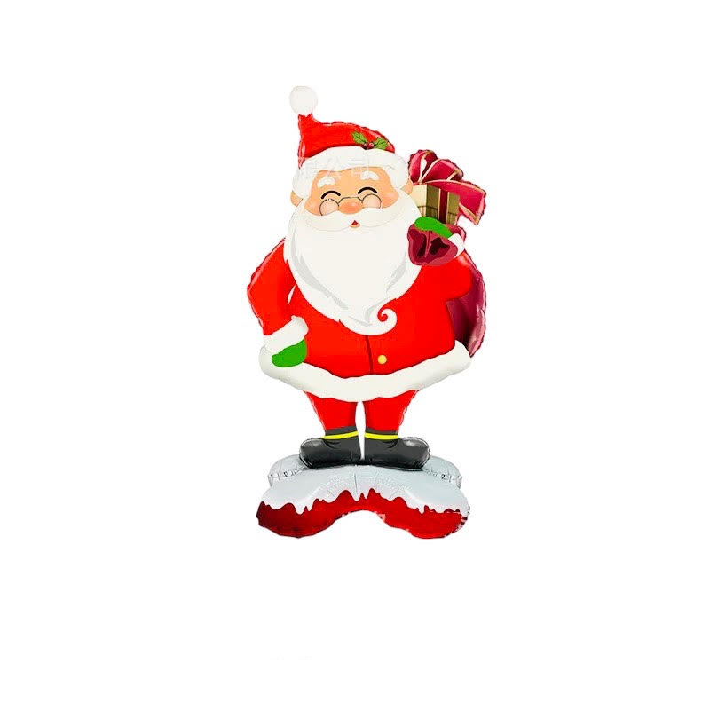 Toptan Yılbaşı Ayaklı Noel Baba Folyo Balon