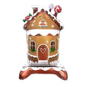 Toptan Yılbaşı Ayaklı Şeker Evi Folyo Balon