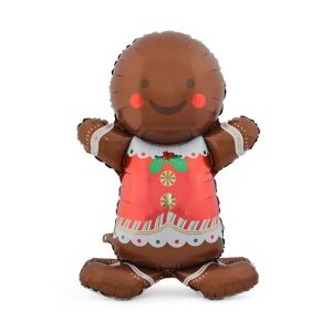 Toptan Yılbaşı Büyük Ayaklı Kurabiye Adam Folyo Balon