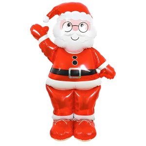 Toptan Yılbaşı Büyük Kırmızı Ayaklı Noel Baba Folyo Balon