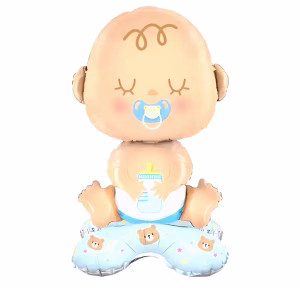 Toptan Ayaklı Mavi Bebek Folyo Balon