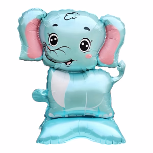 Toptan Ayaklı Turkuaz Fil Folyo Balon