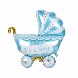 Toptan Bebek Arabası Mavi Folyo Balon