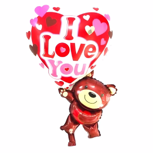 Toptan I Love You Bear Shape Folyo Balon