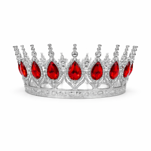 Toptan Gümüş Kırmızı Tam Tur Pasta Tacı