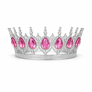 Toptan Gümüş Pembe Tam Tur Pasta Tacı