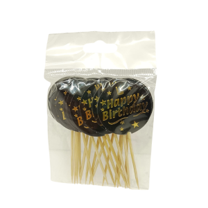 Toptan Happy Birthday Siyah Parti Sunum Kürdanı