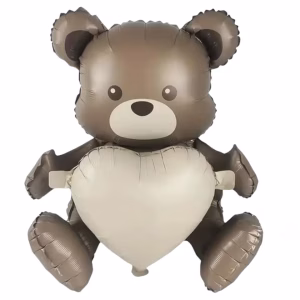 Toptan Retro Oturan Kalpli Ayı Folyo Balon