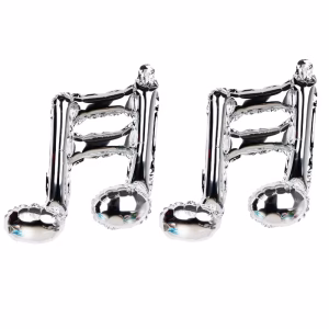 Toptan Gümüş Nota 2li Folyo Balon