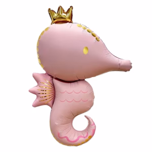 Toptan Retro Büyü Pembe Deniz Atı Folyo Balon