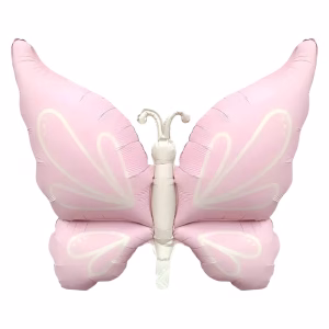 Toptan Retro Pembe Kelebek Folyo Balon