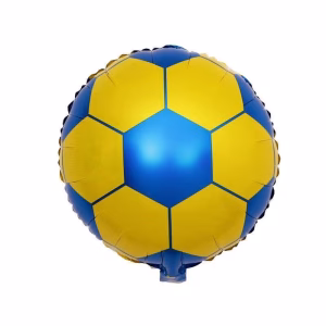 Toptan Sarı Lacivert Futbol Topu Folyo Balon
