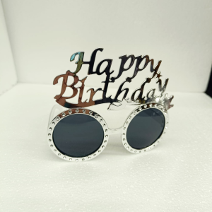 Toptan Happy Birthday Gümüş Gözlük