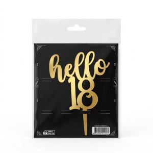 Toptan Hello 18 Pasta Üzeri Gold Pleksi Pasta Süsü