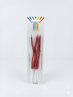 Toptan Kırmizi Renk Kıvrımlı Mum