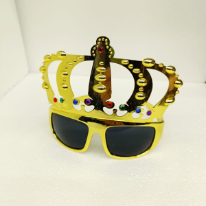 Toptan Kral Tacı Şekilli Gold Parti Gözlüğü