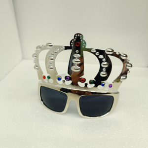 Toptan Kral Tacı Şekilli Gümüş Parti Gözlüğü