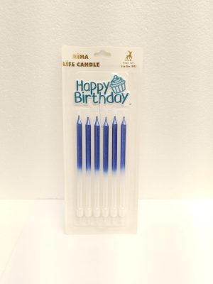 Toptan Top Candle Happy Lacivert Beyaz Doğum Günü Mumu