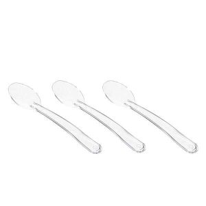 Plastik Lüks Şeffaf Dondurma Kaşığı 50'li