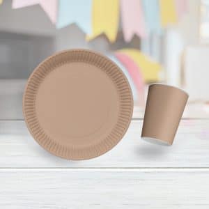 Toptan Kraft Karton Tabak Bardak Set