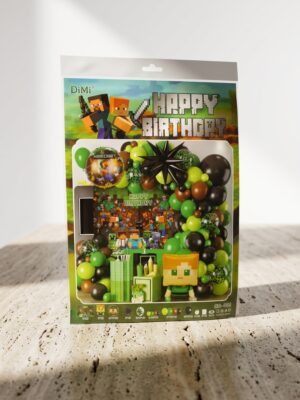 Toptan Minecraft Temalı Siyah Balon Parti Seti