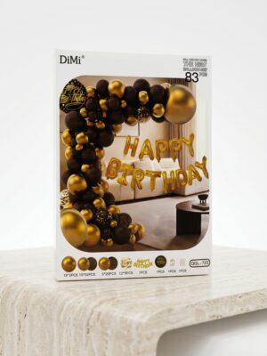 Toptan Siyah-Gold Konseptli Balon Parti Seti